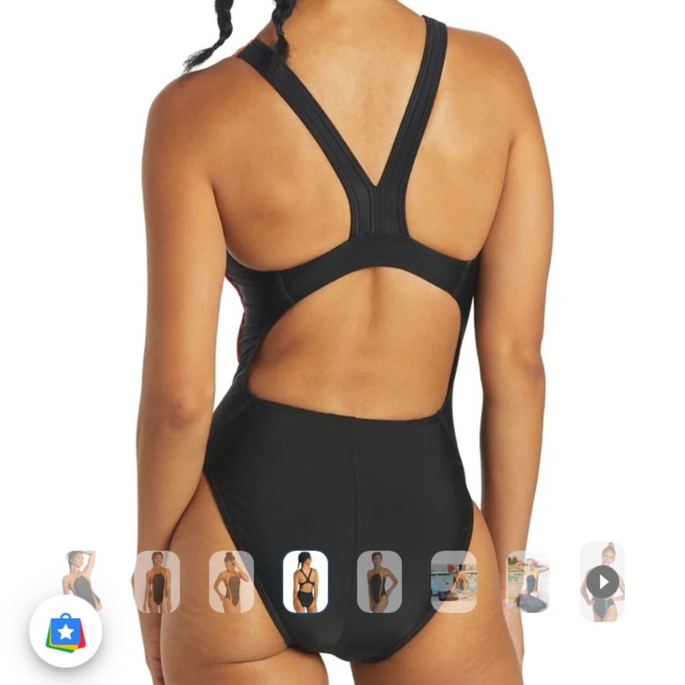 NWT Sporti Piped Splice Wide Strap One Piece Swimsuit, size 40 - Picture 10 of 12